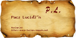 Pacz Lucián névjegykártya